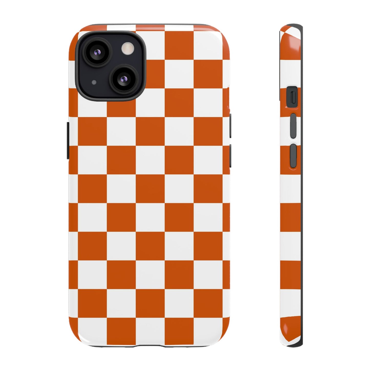 Checkered Phone Case, Checkered Phone Case - iPhone 17 16 15 14 13 12 11 Pro Max  - Trendy Black and Brown Checkerboard