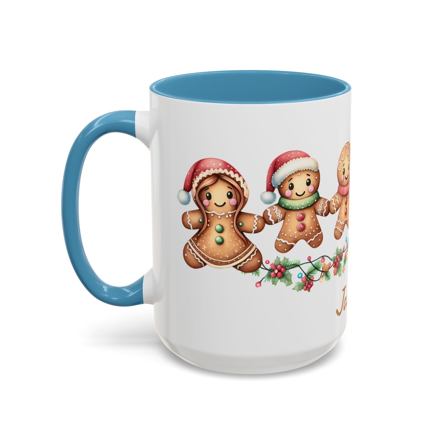 Personalized Gingerbread Friends Coffee Mug, Holiday Mug, Christmas Decor, Personalized Coffee Cup, Gift for Her, Winter Wonderland