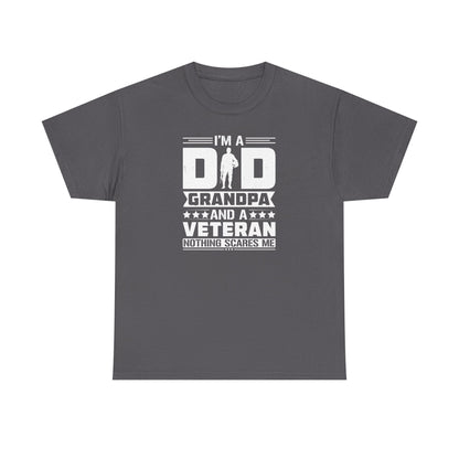 Funny Veteran Grandpa Cotton T-Shirt, Perfect Gift for Father's Day, Military Families, Memorial Day, Patriotic Shirt, Military Pride