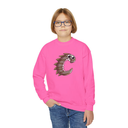 Cute Fish Graphic Youth Crewneck Sweatshirt, Fun Gift, Cozy Wear, Casual Style, Perfect for Kids, Name Initial Sweatshirt, Birthday Gift