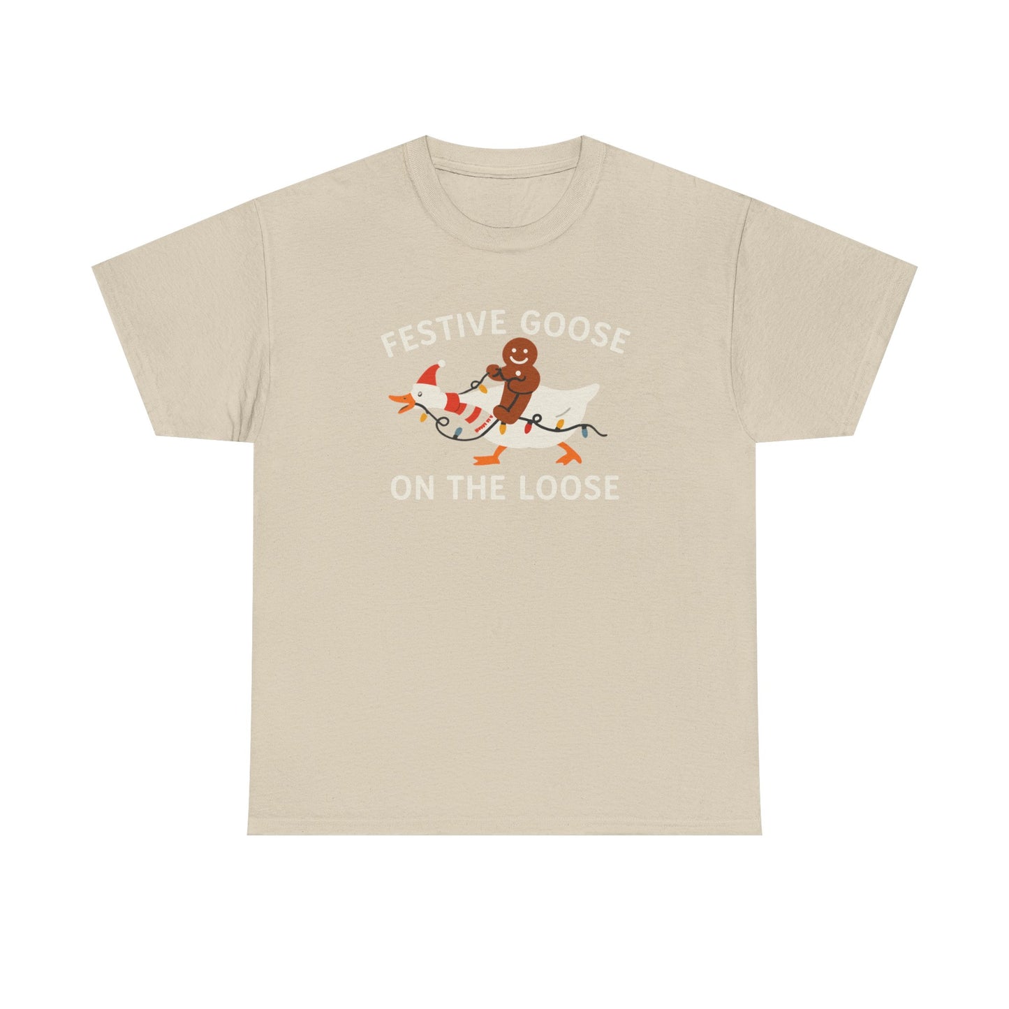 Festive Goose on the Loose Shirt, Funny Christmas Gingerbread Tee,  Holiday Comfort Colors T-Shirt, Cute Xmas Gift for Her and Him
