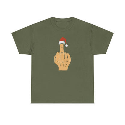 Santa Middle Finger Tee | Funny Offensive Christmas Shirt | Naughty Christmas Shirt | Funny Holiday TShirt for Adults | Sarcastic Santa Gift