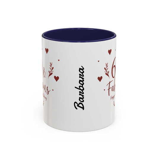 Personalized 60th Birthday Coffee Mug 60 & Fabulous, Birthday Gift, Custom Mug, Fun Coffee Cup, Celebration Drinkware, Personalized Present
