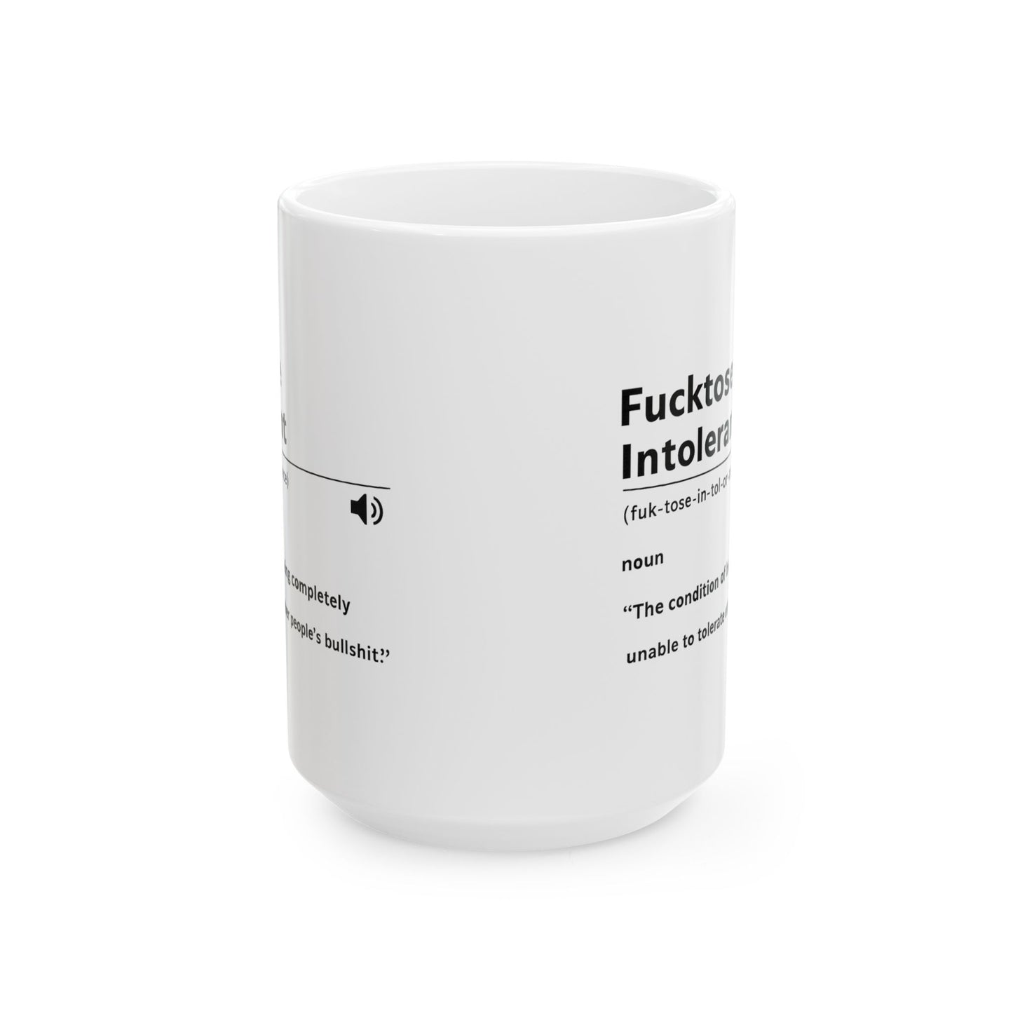 Fucktose Intolerant Coffee Mug, Sarcastic Definition Mug, Offensive Humor Mug, Funny Gag Gift, Coffee Lovers Ceramic Cup