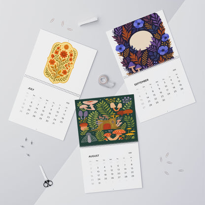 2026 Wall Calendar, Mystical Botanical Art Planner, Monthly Illustrated Calendar, Nature-Inspired Home Office Decor Gift