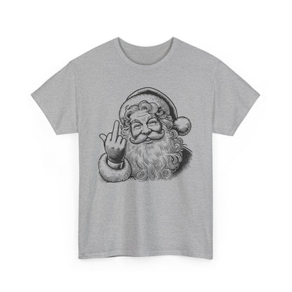 Funny Santa Heavy Cotton Tee, Christmas T-Shirt, Holiday Humor Top, Grumpy Santa Gift, Unisex Graphic Tee - Festive Santa Shirt, Christmas