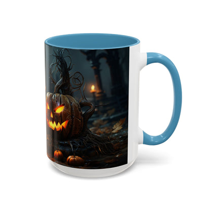 Halloween Pumpkin Accent Coffee Mug, Spooky Decor for Fall, Perfect Gift for Halloween Lovers, Seasonal Drinkware, Gift for Halloween Day