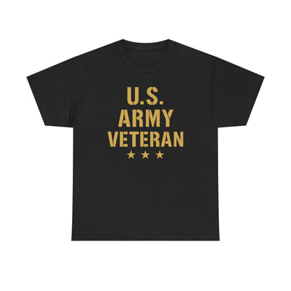 U.S. Army Veteran Heavy Cotton Tee, Patriotic Shirt, Military Gift, Casual Wear, Veteran Pride, Independence Day Apparel
