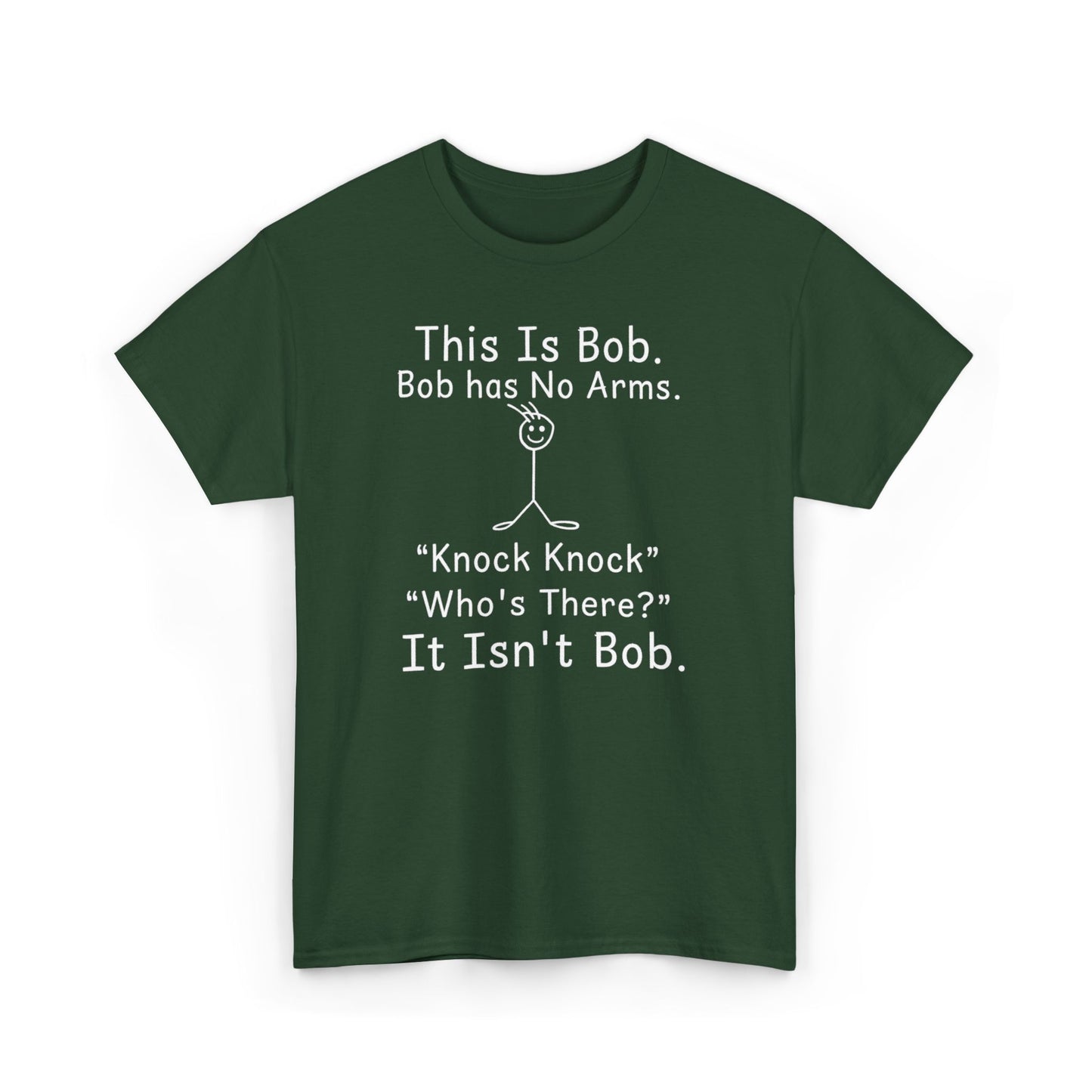 This Is Bob No Arms T-Shirt, Funny Knock Knock Joke Tee, Dry Humor Shirt, Minimalist Meme T-Shirt, Classic Joke Graphic Tee