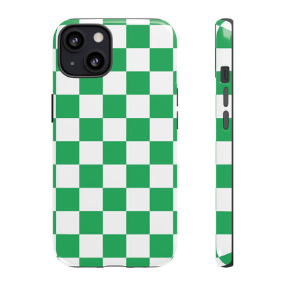 Green Checkerboard Phone Case, iPhone 17 Pro, 17, 16, 15, 14, 13, 12, 11, X, XR, XS MAX, Mobile Cover, Gift for Students, Phone Accessory