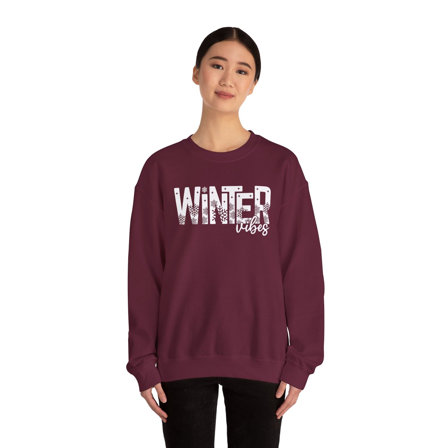 Winter Vibes Sweatshirt Snowy Aesthetic Pullover | Cute Winter Shirt for Women | Cold Weather Hoodie Alternative | Christmas Season Sweater