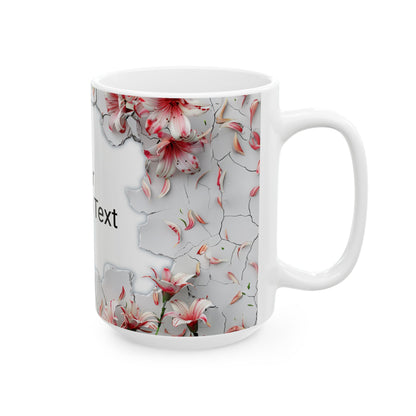 Personalized Floral Custom Text Ceramic Mug, Perfect Gift for Home, Personalized Coffee Cup, Unique Kitchen Decor, Birthday, Mother's Day