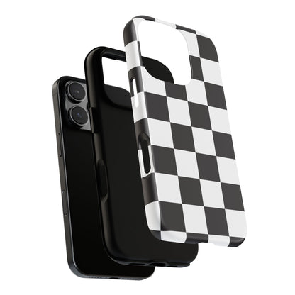 Black and White Checker iPhone Case, Stylish iPhone Cover for Teens, Holiday Gift, Unique Mobile Accessories, Tough Protection