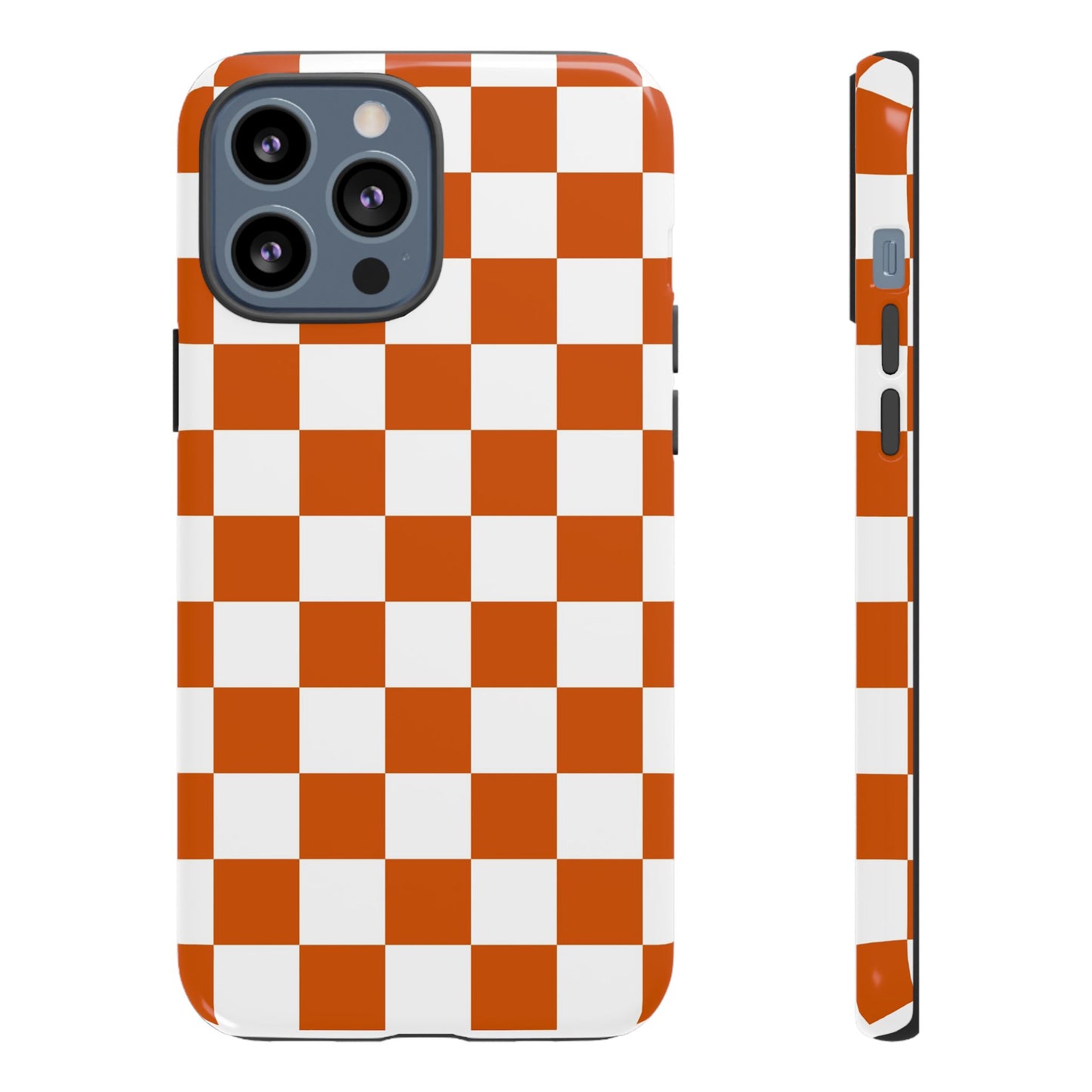 Checkered Phone Case, Checkered Phone Case - iPhone 17 16 15 14 13 12 11 Pro Max  - Trendy Black and Brown Checkerboard