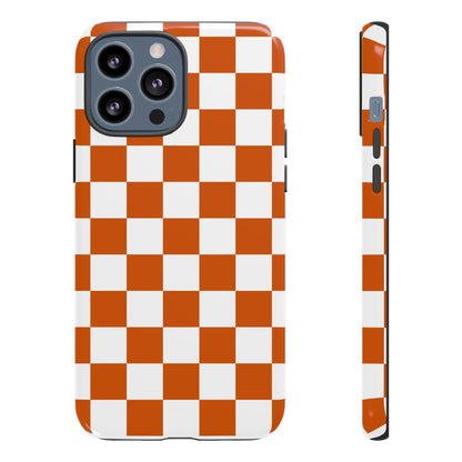 Checkered Phone Case, Checkered Phone Case - iPhone 17 16 15 14 13 12 11 Pro Max  - Trendy Black and Brown Checkerboard