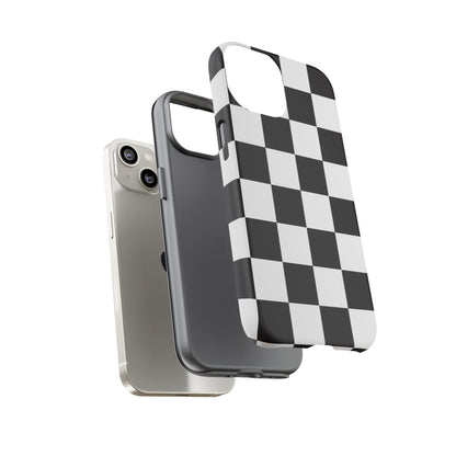 Black and White Checker iPhone Case, Stylish iPhone Cover for Teens, Holiday Gift, Unique Mobile Accessories, Tough Protection