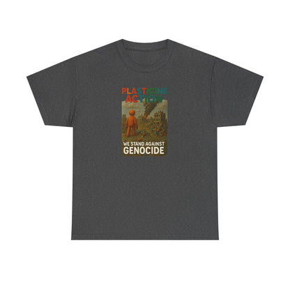 Plasticine Action Heavy Cotton Tee, Stand Against Genocide, Activist Wear, Social Justice Shirt, Awareness Tee, Thought Provoking Apparel