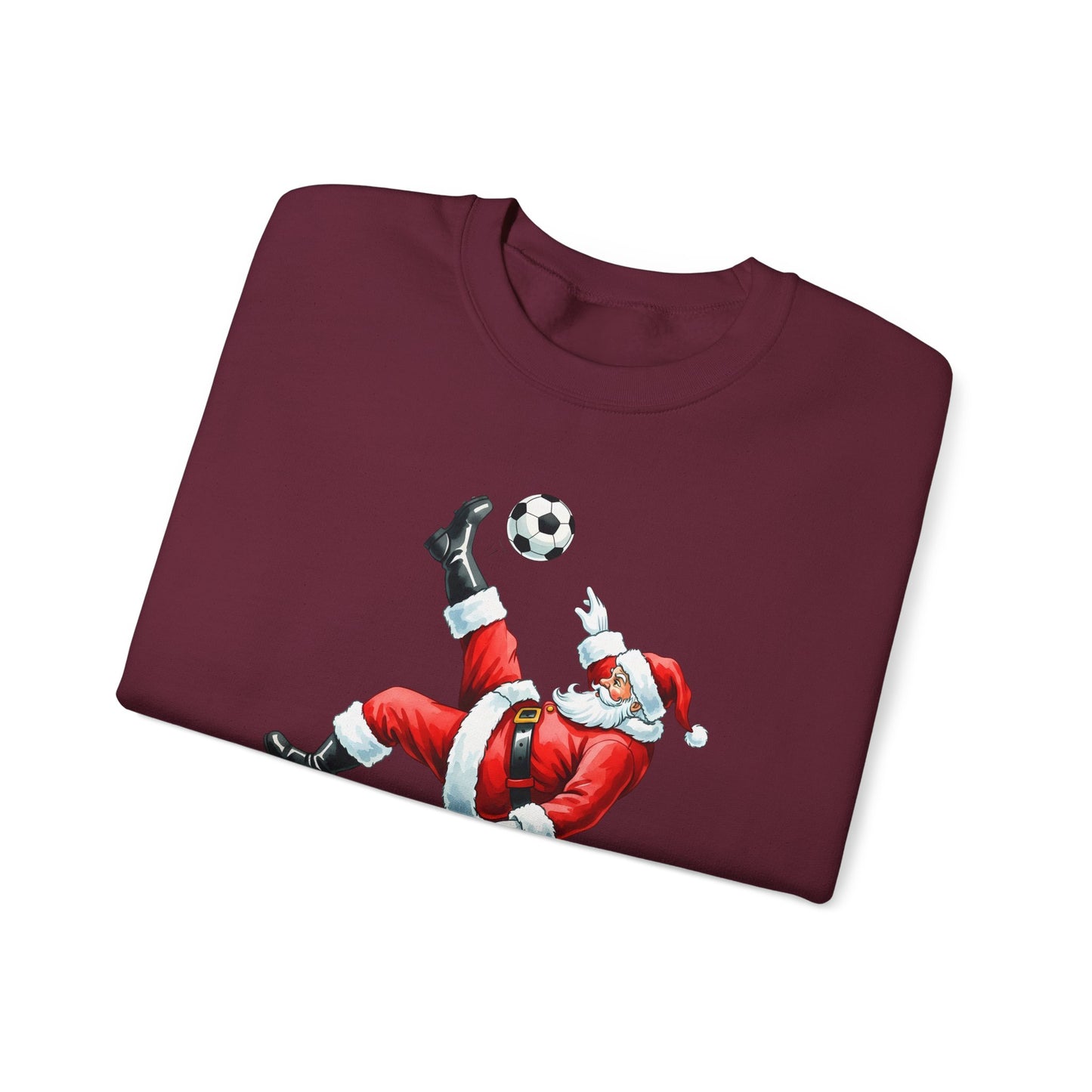 Festive Santa Soccer Crewneck Sweatshirt, Christmas Apparel, Winter Fashion, Holiday Gifts, Sports Lover, Cute Santa Design