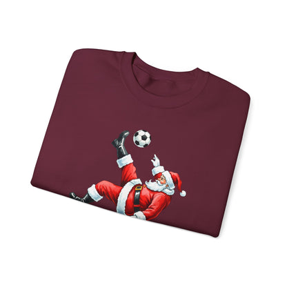 Festive Santa Soccer Crewneck Sweatshirt, Christmas Apparel, Winter Fashion, Holiday Gifts, Sports Lover, Cute Santa Design