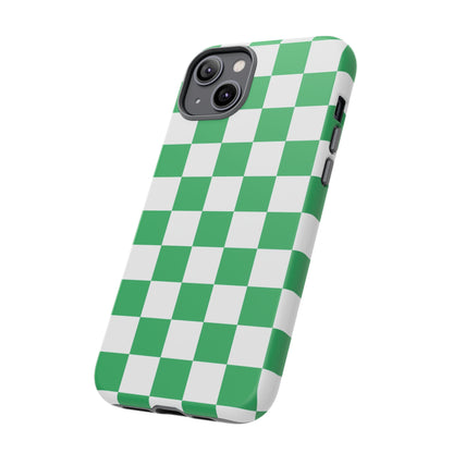 Green Checkerboard Phone Case, iPhone 17 Pro, 17, 16, 15, 14, 13, 12, 11, X, XR, XS MAX, Mobile Cover, Gift for Students, Phone Accessory