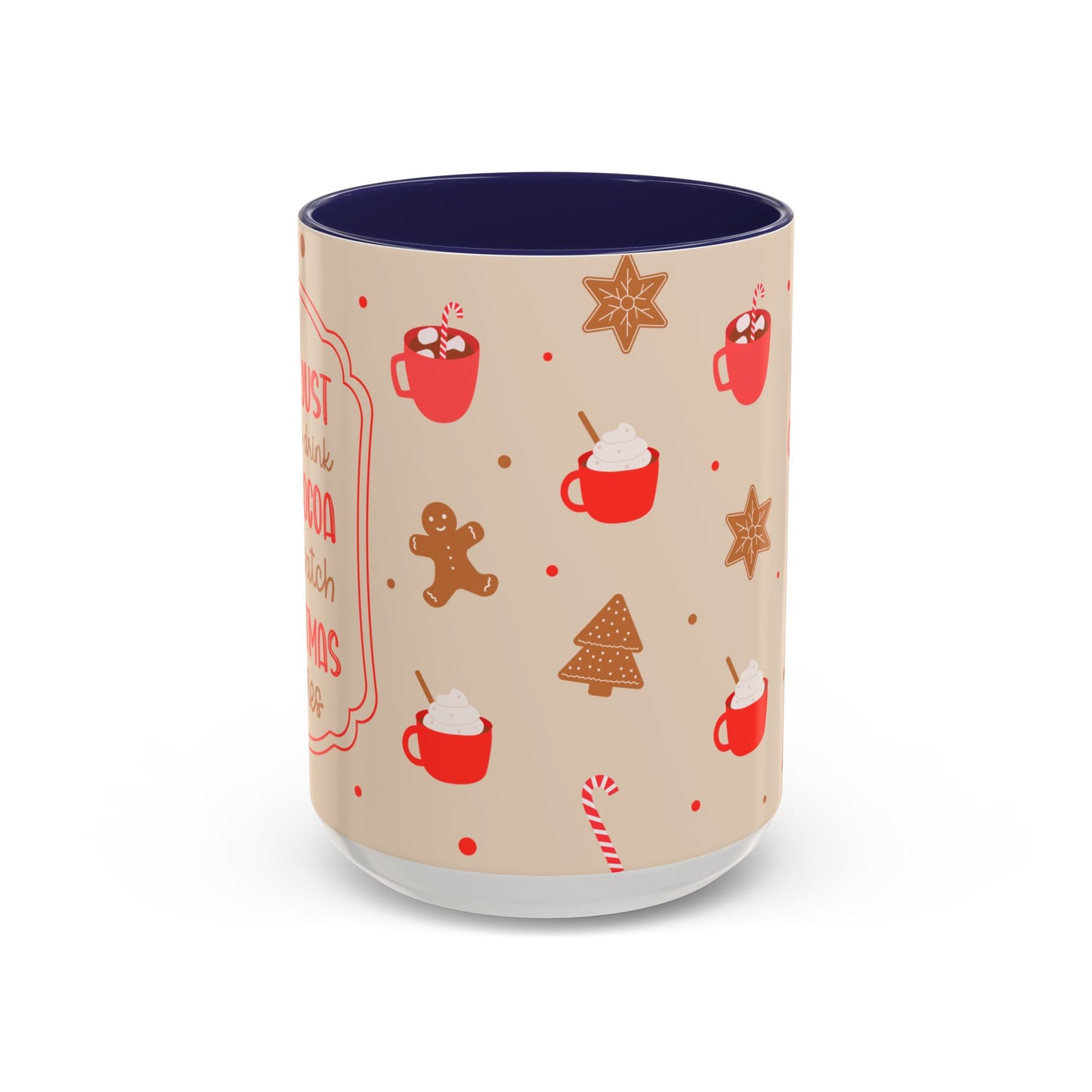 Festive Accent Coffee Mug, Holiday Gift, Hot Chocolate Lover, Christmas Decor, Winter Vibes, Cozy Mugs, Gift for her