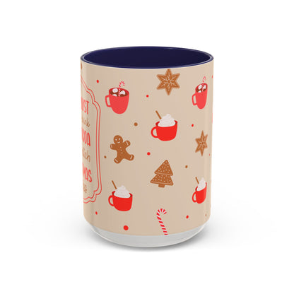 Festive Accent Coffee Mug, Holiday Gift, Hot Chocolate Lover, Christmas Decor, Winter Vibes, Cozy Mugs, Gift for her