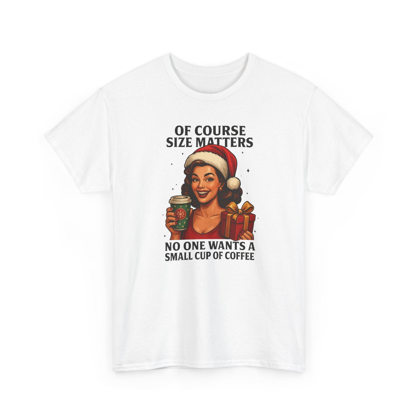 Funny Coffee Christmas Sweatshirt, Of Course Size Matters, Holiday Coffee Lover Gift, Retro Santa Coffee Sweatshirt, Xmas Winter Crewneck