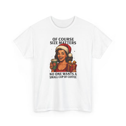 Funny Coffee Christmas Sweatshirt, Of Course Size Matters, Holiday Coffee Lover Gift, Retro Santa Coffee Sweatshirt, Xmas Winter Crewneck