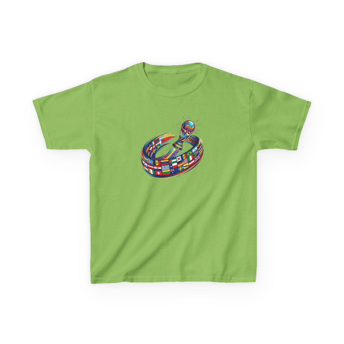 Colorful Flags Kids T-Shirt | International Flags Tee | Fun Support Shirt | 2026 World Cup USA T-Shirt, Political Soccer Fan Tee