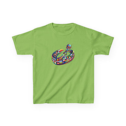 Colorful Flags Kids T-Shirt | International Flags Tee | Fun Support Shirt | 2026 World Cup USA T-Shirt, Political Soccer Fan Tee