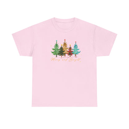 Merry and Bright Trees, Women's Christmas Shirt, Womans Holiday Shirt,Christmas Gift,Chic Winter Shirt,Cute Holiday Tee,Christmas Tree Shirt