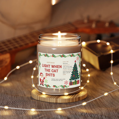 Funny Christmas Candle Gift | Light When the Cat Poops | Hilarious Gift for Cat Owners | Pet Lover Candle | Holiday Home Decor 9oz