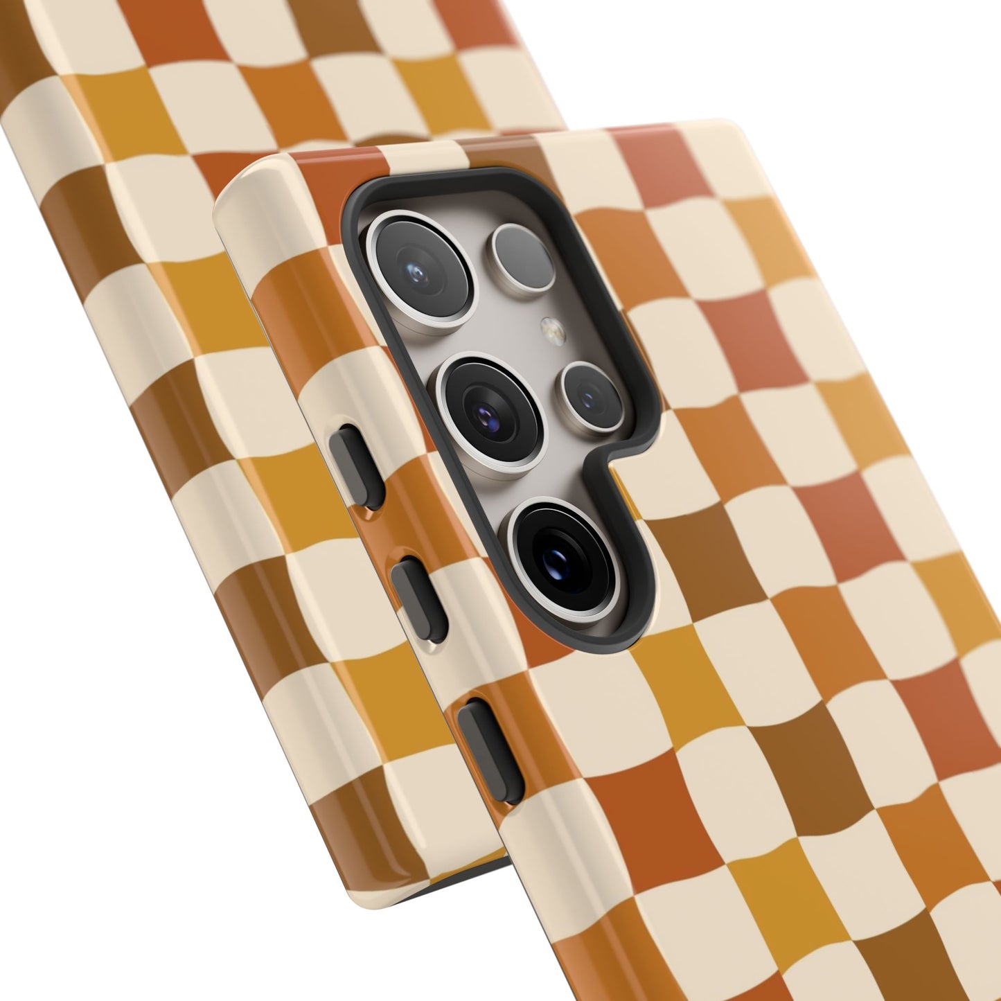 Boho Checked Phone Case, Checkerboard Design, Durable Protection, Phone Cover, Phone case For iPhone and Samsung, Trendy Phone Cover