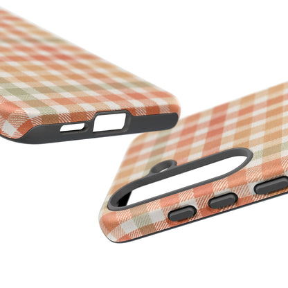 Boho Checkered Phone Case | Neutral Aesthetic Plaid Case | Retro Minimalist Check Design | iPhone Cover | Samsung Cover