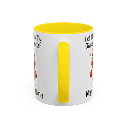 Funny Giveashitometer Mug | Sarcastic Coffee Mug with Rooster | Sassy Office Mug | Gift for Coworkers Friends