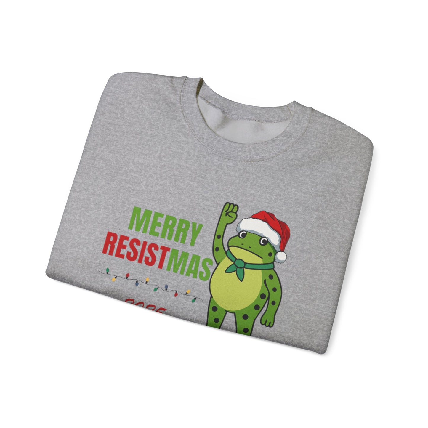 Merry Resistmas 2025 Crewneck Sweatshirt - Unisex Holiday Gift, Christmas Sweater, Funny Sweatshirt, Winter Apparel, Seasonal Fashion