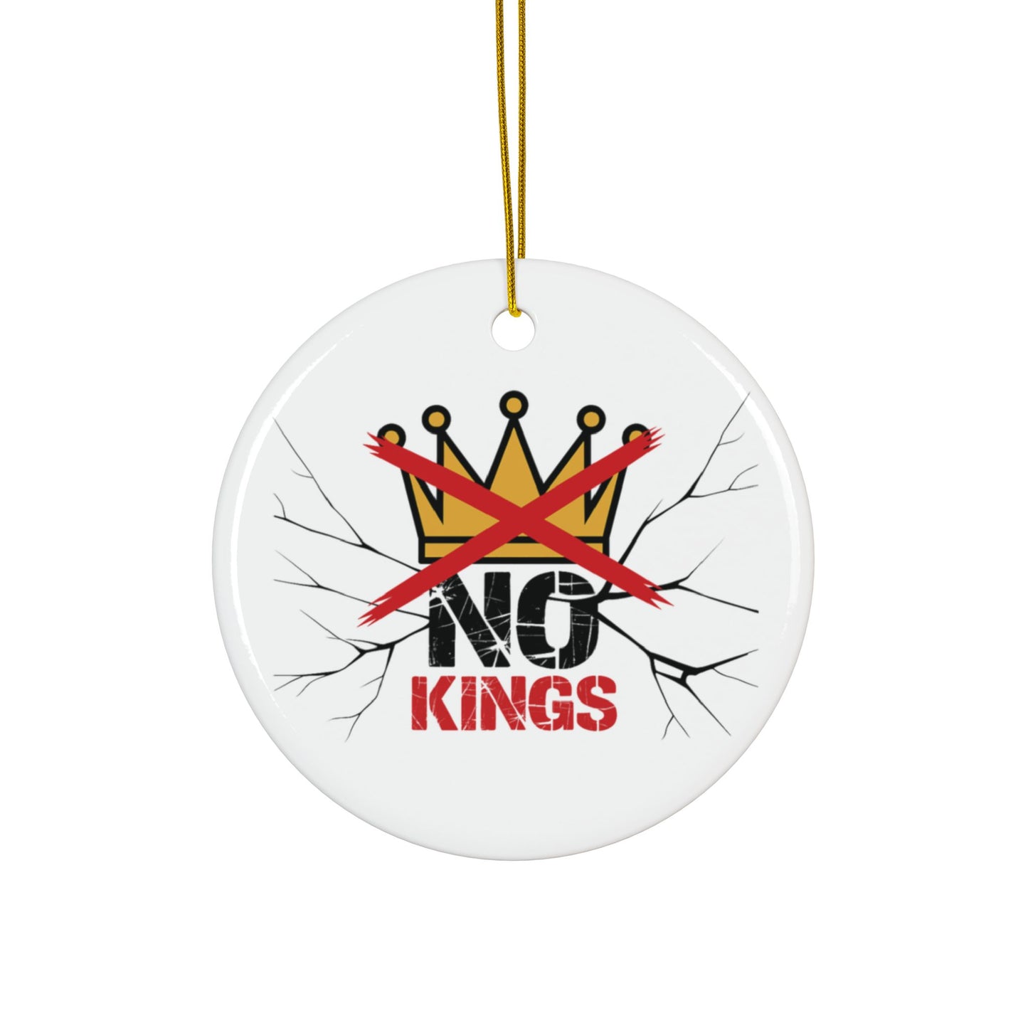 No Kings Crown Ornament, Rebellion Ceramic Christmas Ornament, Gothic Holiday Decor, Punk Statement Gift, Anti Trump Ornament
