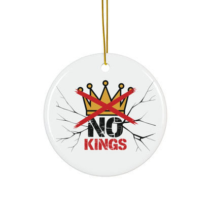 No Kings Crown Ornament, Rebellion Ceramic Christmas Ornament, Gothic Holiday Decor, Punk Statement Gift, Anti Trump Ornament