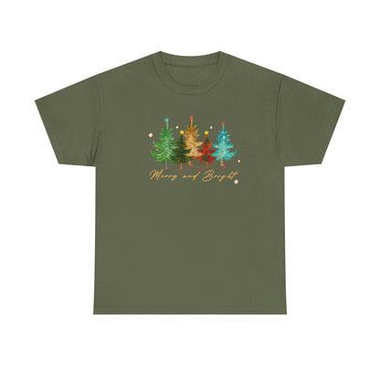 Merry and Bright Trees, Women's Christmas Shirt, Womans Holiday Shirt,Christmas Gift,Chic Winter Shirt,Cute Holiday Tee,Christmas Tree Shirt