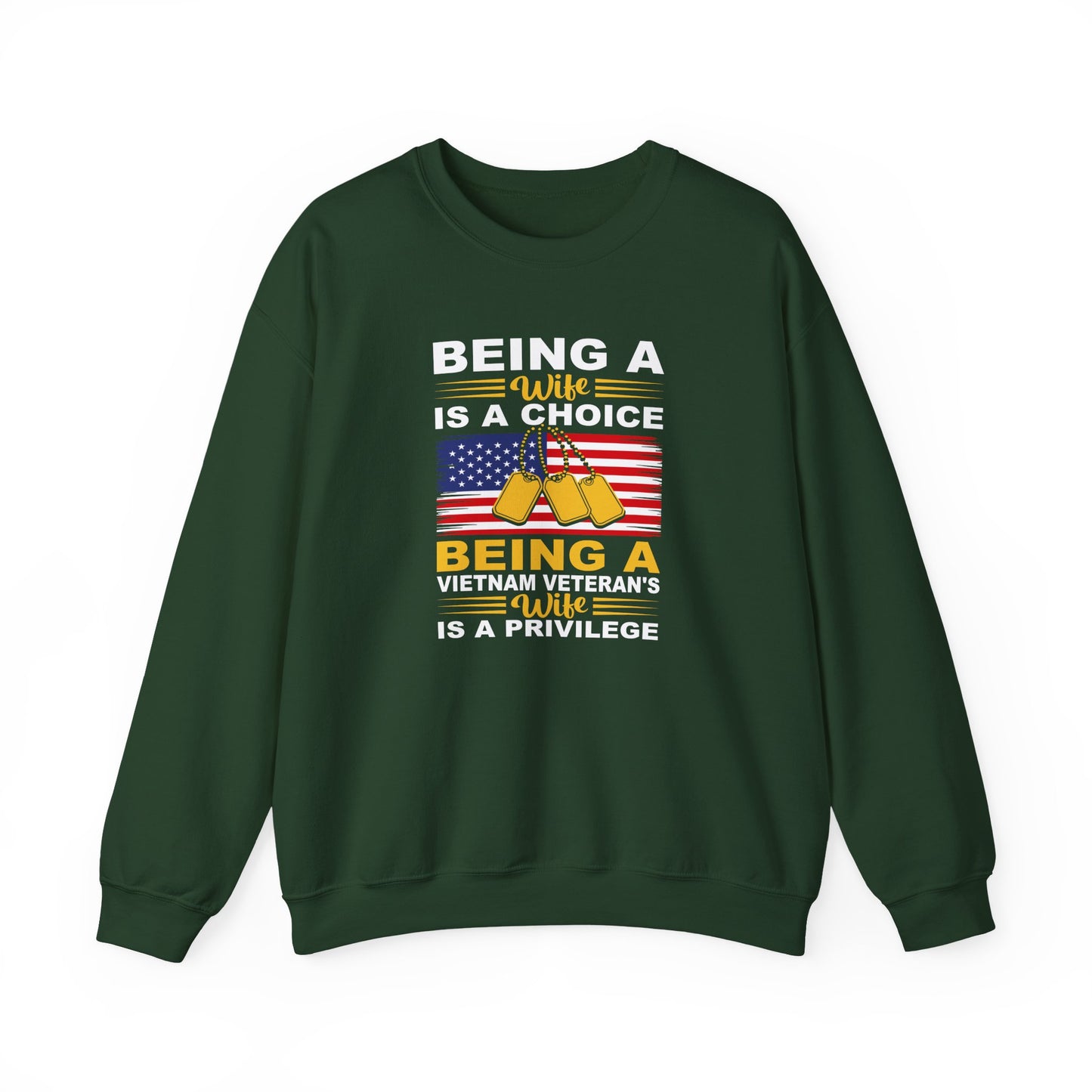 Vietnam Veteran Spouse Sweatshirt, Patriotic Crewneck, Gift for Veteran's Wife, Military Appreciation Apparel, Remembrance Day Gift