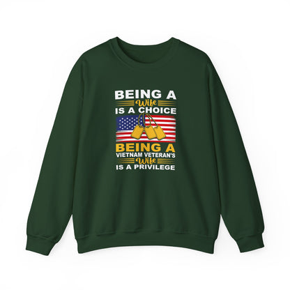 Vietnam Veteran Spouse Sweatshirt, Patriotic Crewneck, Gift for Veteran's Wife, Military Appreciation Apparel, Remembrance Day Gift