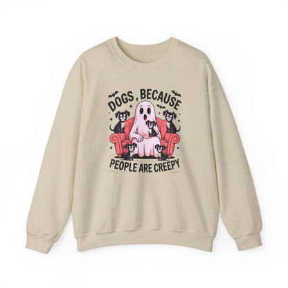Cozy Halloween Sweatshirt, Funny Ghost And Dog Design, Crewneck, Perfect for Dog Lovers, Fall Fashion, Holiday Gift