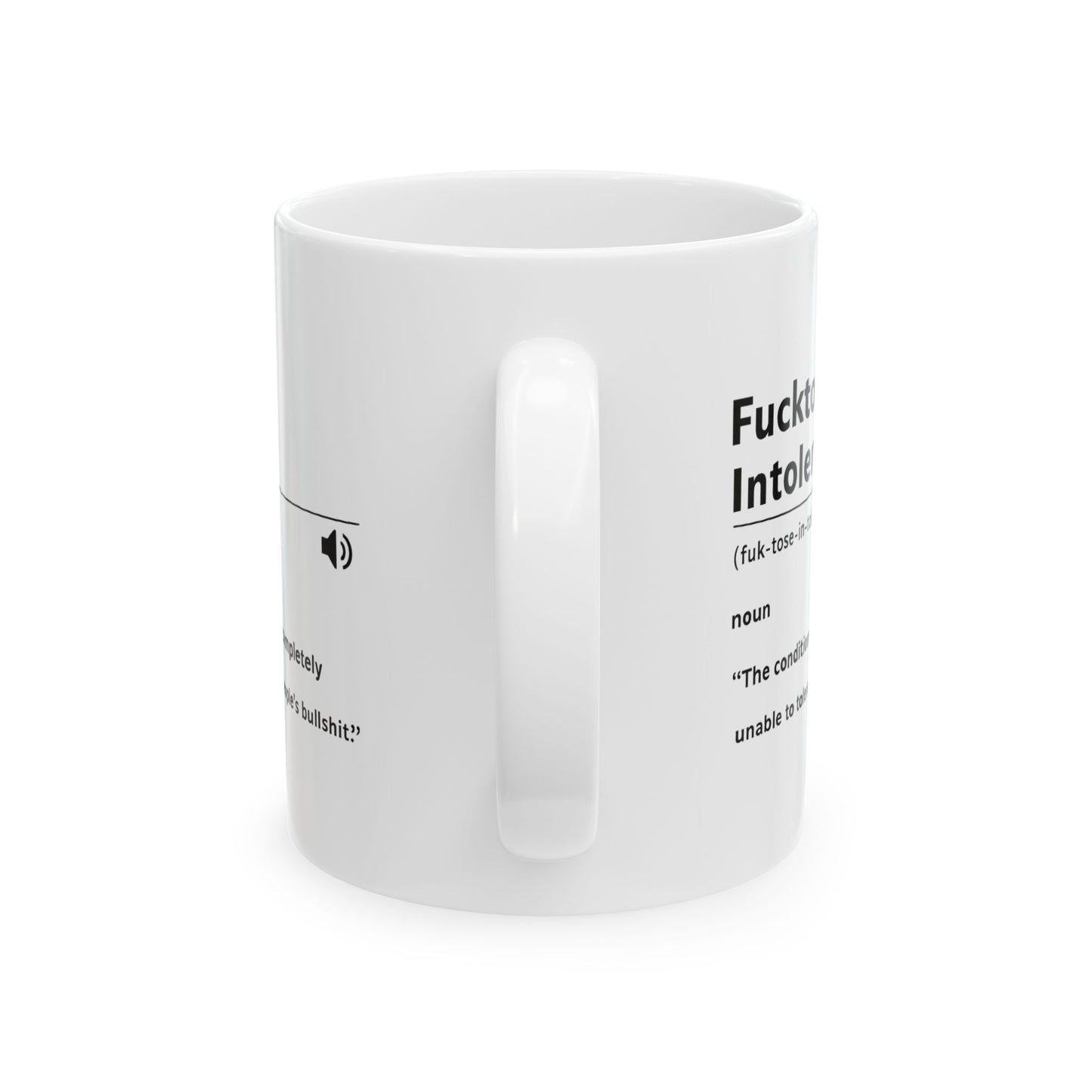 Fucktose Intolerant Coffee Mug, Sarcastic Definition Mug, Offensive Humor Mug, Funny Gag Gift, Coffee Lovers Ceramic Cup