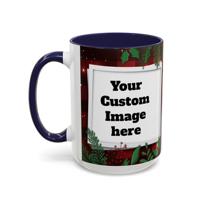 Personalized  Merry Christmas Accent Coffee Mug, Holiday Gift, Xmas Decor, Festive Beverage Cup, Custom Holiday Mug