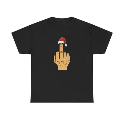 Santa Middle Finger Tee | Funny Offensive Christmas Shirt | Naughty Christmas Shirt | Funny Holiday TShirt for Adults | Sarcastic Santa Gift