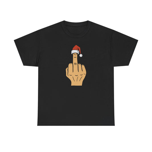 Santa Middle Finger Tee | Funny Offensive Christmas Shirt | Naughty Christmas Shirt | Funny Holiday TShirt for Adults | Sarcastic Santa Gift