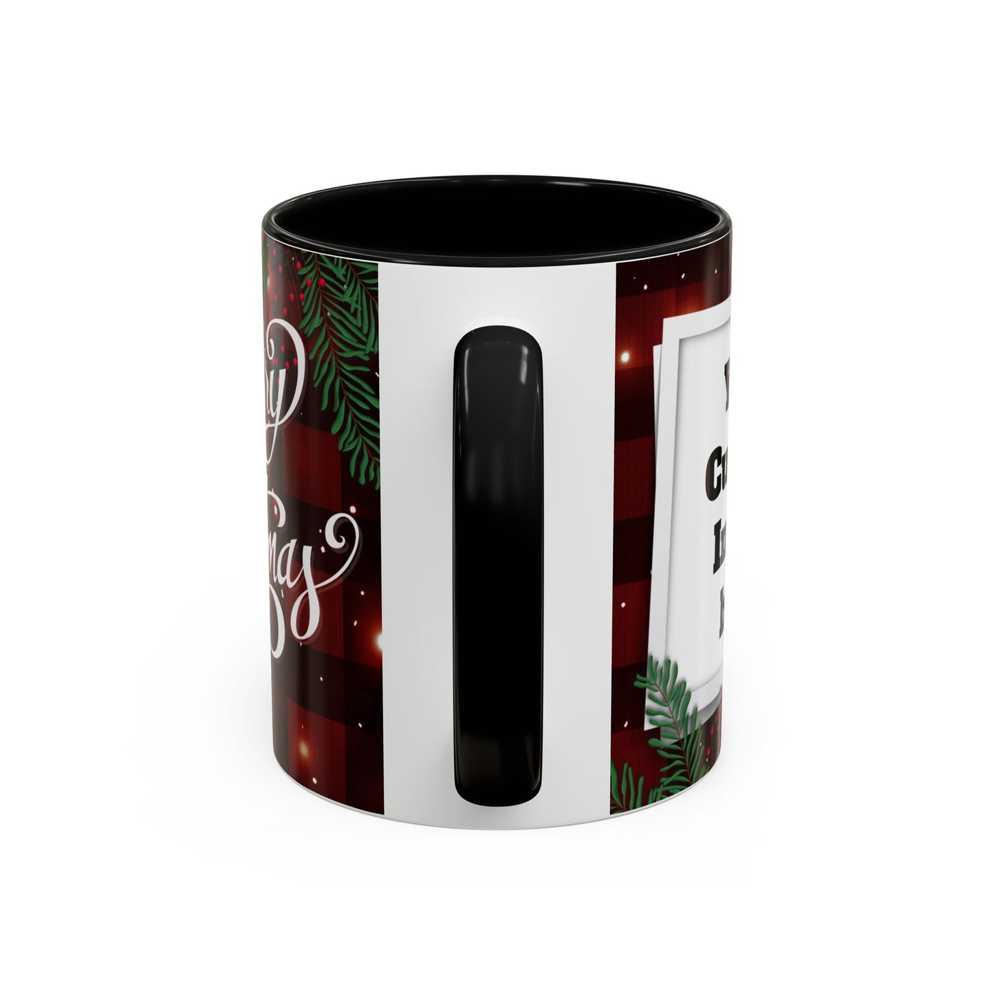 Personalized  Merry Christmas Accent Coffee Mug, Holiday Gift, Xmas Decor, Festive Beverage Cup, Custom Holiday Mug