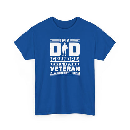 Funny Veteran Grandpa Cotton T-Shirt, Perfect Gift for Father's Day, Military Families, Memorial Day, Patriotic Shirt, Military Pride