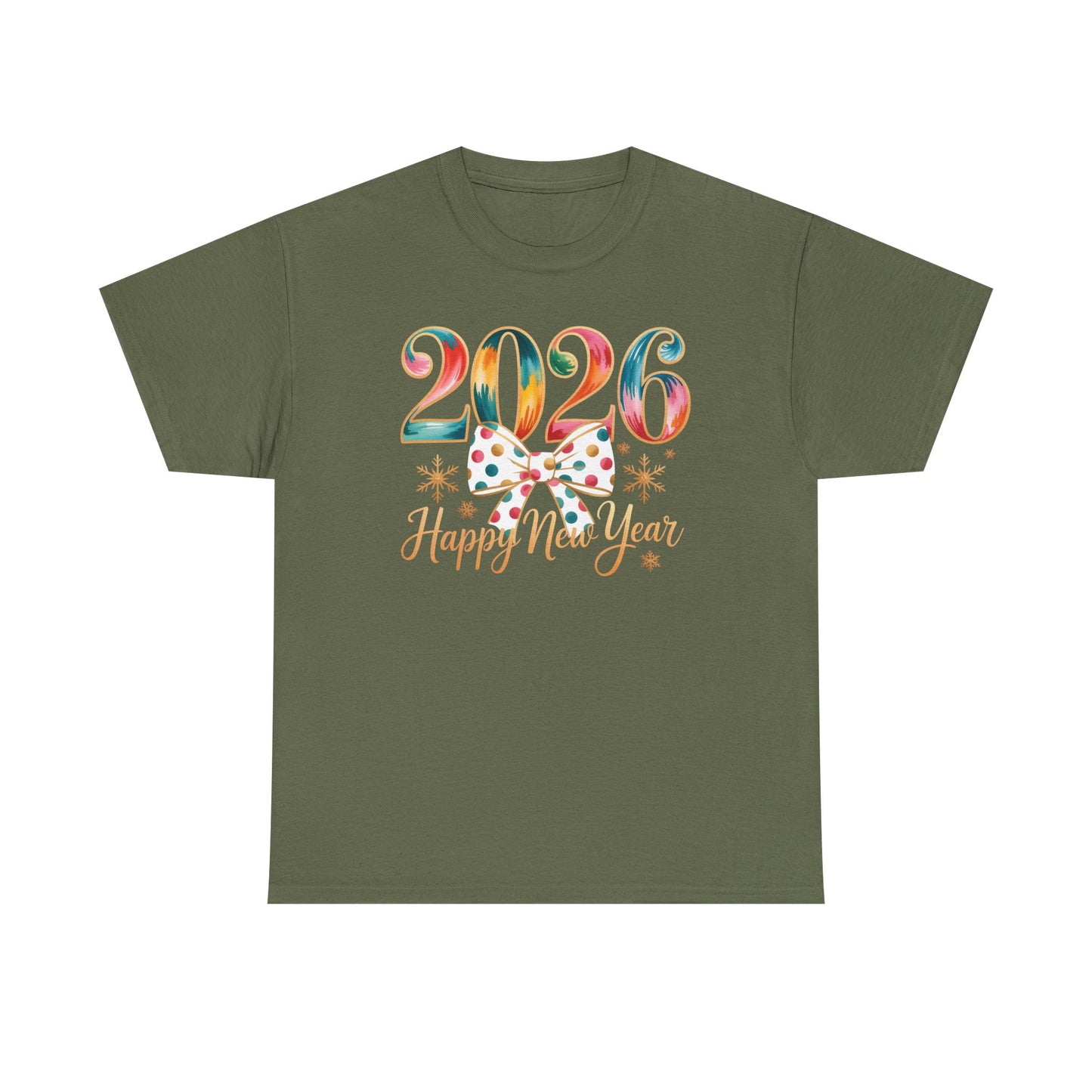 2026 Happy New Year Shirt, Colorful Bow New Year Tee, New Year Outfit, Cute NYE Party T-Shirt, 2026 Celebration Graphic Tee, New Year Gift