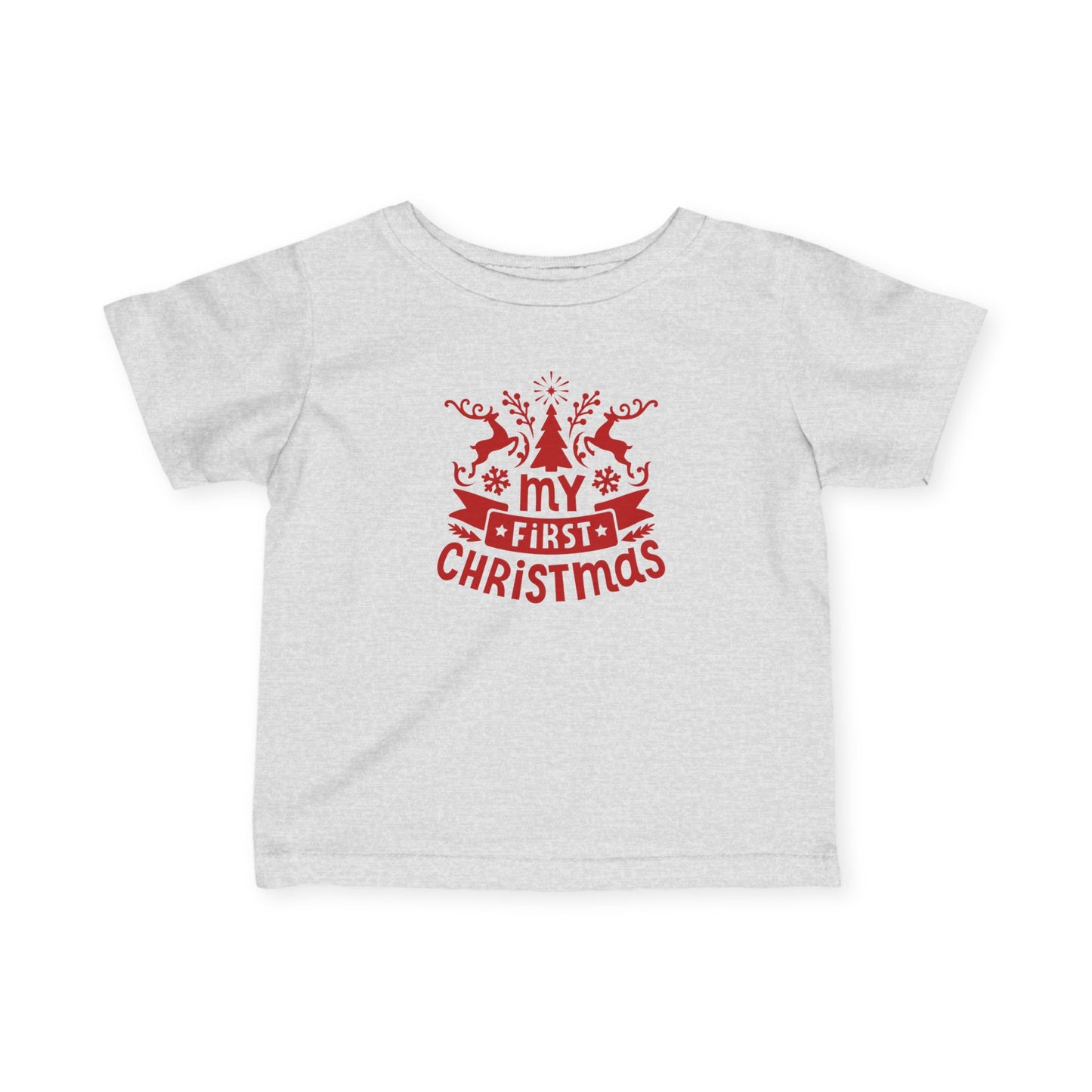 My First Christmas Infant Tee | Baby Christmas Shirt, Red Holiday Graphic | Baby T-Shirt | Baby First Christmas